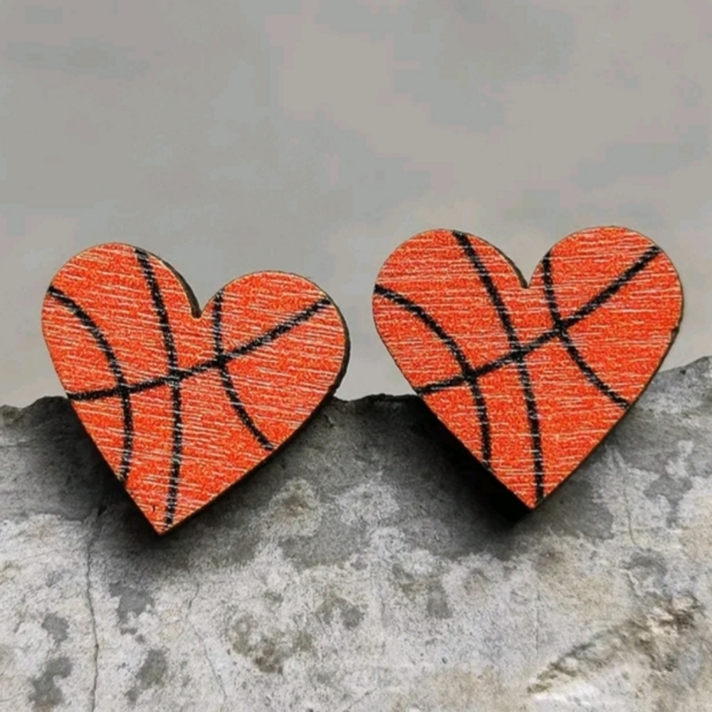 Basketball earrings